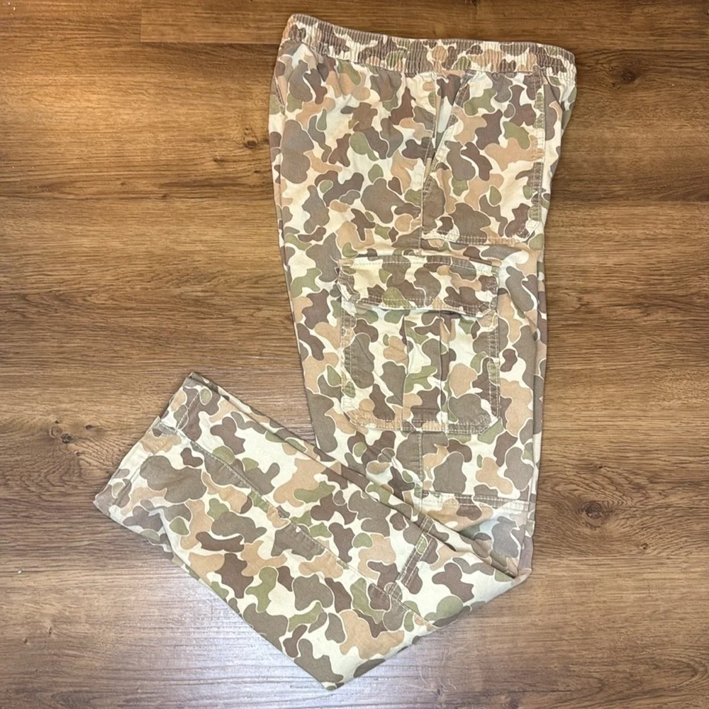 Gap Kids XXL (14-16) Utility Jogger Tapered Leg Green Faded Camo Pull On Pants